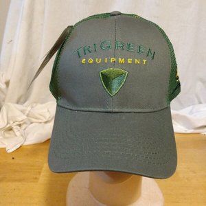 John Deere Trucker Hat Tri Green Equipment Green/Gray Mesh Adjustable Cap